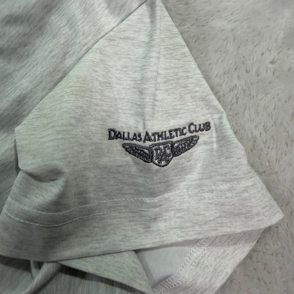 Straight Down Mens Large Polo Shirt Dallas Athletic Club Gray Heather Golf Sport - Picture 3 of 8